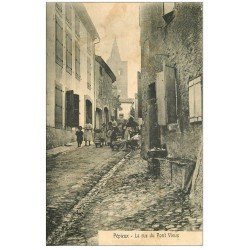carte postale ancienne 11 PEPIEUX. La Rue du Pont Vieux 1915