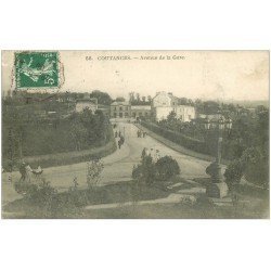 carte postale ancienne 50 COUTANCES. Avenue de la Gare 1909