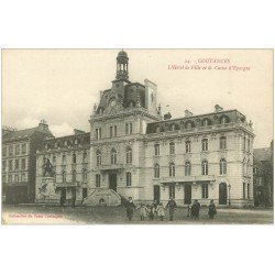 carte postale ancienne 50 COUTANCES. Caisse Epargne et Hôtel de Ville