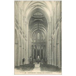 carte postale ancienne 50 COUTANCES. Cathédrale intérieur