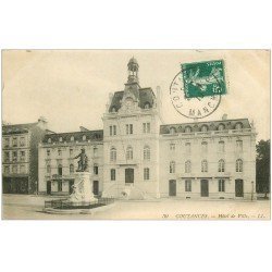 carte postale ancienne 50 COUTANCES. Hôtel de Ville 1910