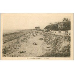 carte postale ancienne 50 DONVILLE-LES-BAINS. La Plage