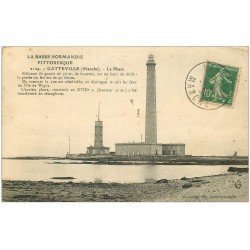 carte postale ancienne 50 GATTEVILLE. Le Phare 1923