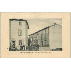 carte postale ancienne 11 PEYRIAC-MINERVOIS. Rue de Caunes Maison Escribe et Tabac