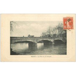 carte postale ancienne 11 PEZENS. Pont sur le Fresquel 1912