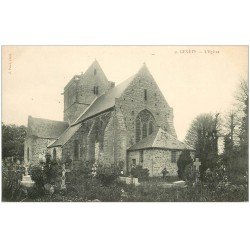 carte postale ancienne 50 GENETS. Eglise et Cimetière