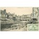 carte postale ancienne 50 GENETS. Le Vieux Pont. Timbres Exposition Cherbourg 1905 mais carte vierge