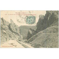 carte postale ancienne 11 PIERRE-LYS La Route dans le Défilé 1905