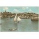 carte postale ancienne 50 GRANVILLE. Bateau de Pêche et Rameurs dans le Port 1924
