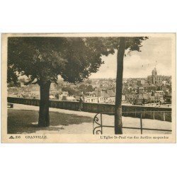 carte postale ancienne 50 GRANVILLE. Eglise Saint-Paul et Jardins suspendus