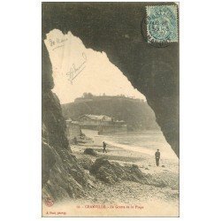 carte postale ancienne 50 GRANVILLE. La Grotte de la Plage 1905