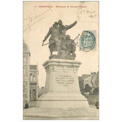 carte postale ancienne 50 GRANVILLE. Monument du Souvenir Français 1905 avec gamin