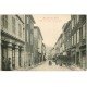 carte postale ancienne 11 QUILLAN. La Grand Rue. Boucherie Clamens et Café
