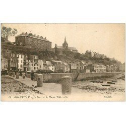 carte postale ancienne 50 GRANVILLE. Port et Haute Ville 1926