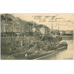 carte postale ancienne 50 GRANVILLE. Torpilleurs au Bassin 1910