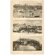 carte postale ancienne 50 GRANVILLE. Tranformations du Port de 1620, 1855 vers 1910