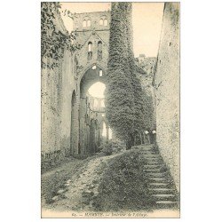 carte postale ancienne 50 HAMBYE. Intérieu ruines Abbaye