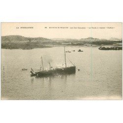 carte postale ancienne 50 ILES CHAUSEY. Le Yacht à vapeur Ondine