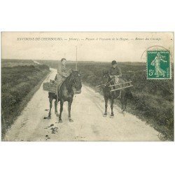 carte postale ancienne 50 JOBOURG. Retour des Champs Paysan et Paysanne de la Hague 1910