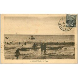 carte postale ancienne 50 JULLOUVILLE. La Plage 1931