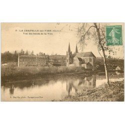 carte postale ancienne 50 LA CHAPELLE-SUR-VIRE. Bords de la Vire 1922