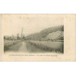 carte postale ancienne 50 LA CHAPELLE-SUR-VIRE. Chemin de Halage 1910