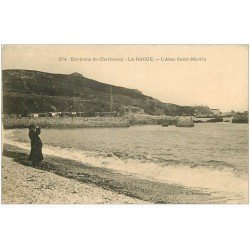 carte postale ancienne 50 LA HAGUE. L'Anse Saint-Martin 1908