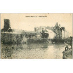carte postale ancienne 50 LA HAYE-DU-PUITS. Château et Pêcheur