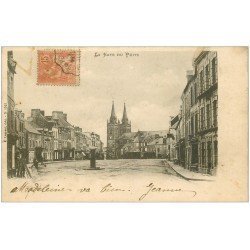 carte postale ancienne 50 LA HAYE-DU-PUITS. La Place 1904