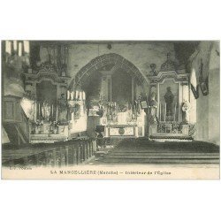 carte postale ancienne 50 LA MANCELLIERE. Eglise intérieur