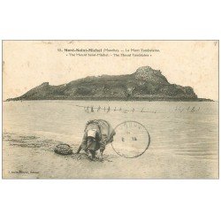 carte postale ancienne 50 LE MONT-SAINT-MICHEL. La Pêche des Coques 1905. Métiers de la Mer