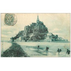 carte postale ancienne 50 LE MONT-SAINT-MICHEL. Pêcheurs de Crevettes et Crustacés 1906. Métiers de la Mer