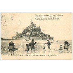 carte postale ancienne 50 LE MONT-SAINT-MICHEL. Pêcheurs des Grèves et Coquetières 1922. Métiers de la Mer