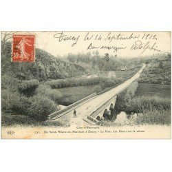 carte postale ancienne 50 LE PONT DES BIARTS BIARDS. Sur la Sélune Route Saint-Hilaire-du-Harcouet à Ducet 1912