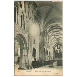 carte postale ancienne 50 LESSAY. Nef de l'Eglise 1908
