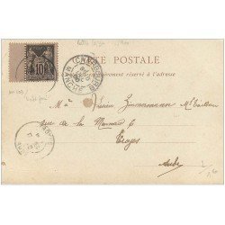 carte postale ancienne 50 MARTINVAST. Le Château. Timbre 10 Centimes 1900 violet