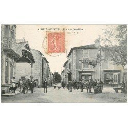 11 RIEUX-MINERVOIS. Place et Grand Rue 1904