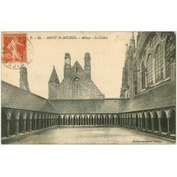 carte postale ancienne 50 MONT-SAINT-MICHEL. Cloître Abbaye 1916