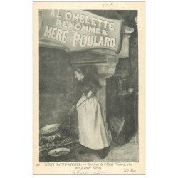 carte postale ancienne 50 MONT-SAINT-MICHEL. Enseigne Hôtel Poulard omelette