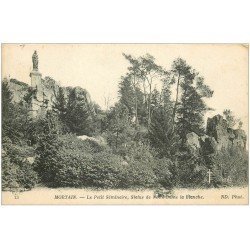 carte postale ancienne 50 MORTAIN. Statue Notre-Dame Blanche Petit Séminairte