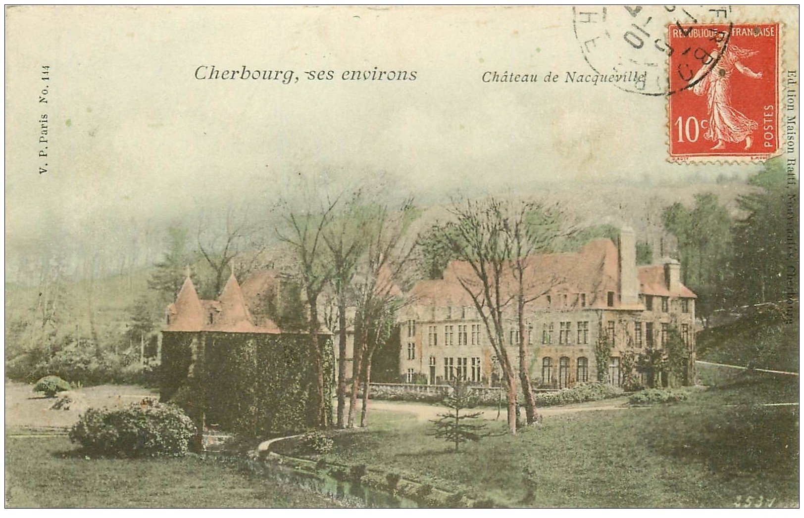 carte postale ancienne 50 NACQUEVILLE. Le Château 1907