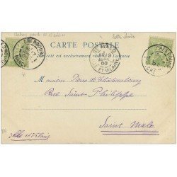 carte postale ancienne 50 NACQUEVILLE. Le Château. Timbres 5 Centimes 1900