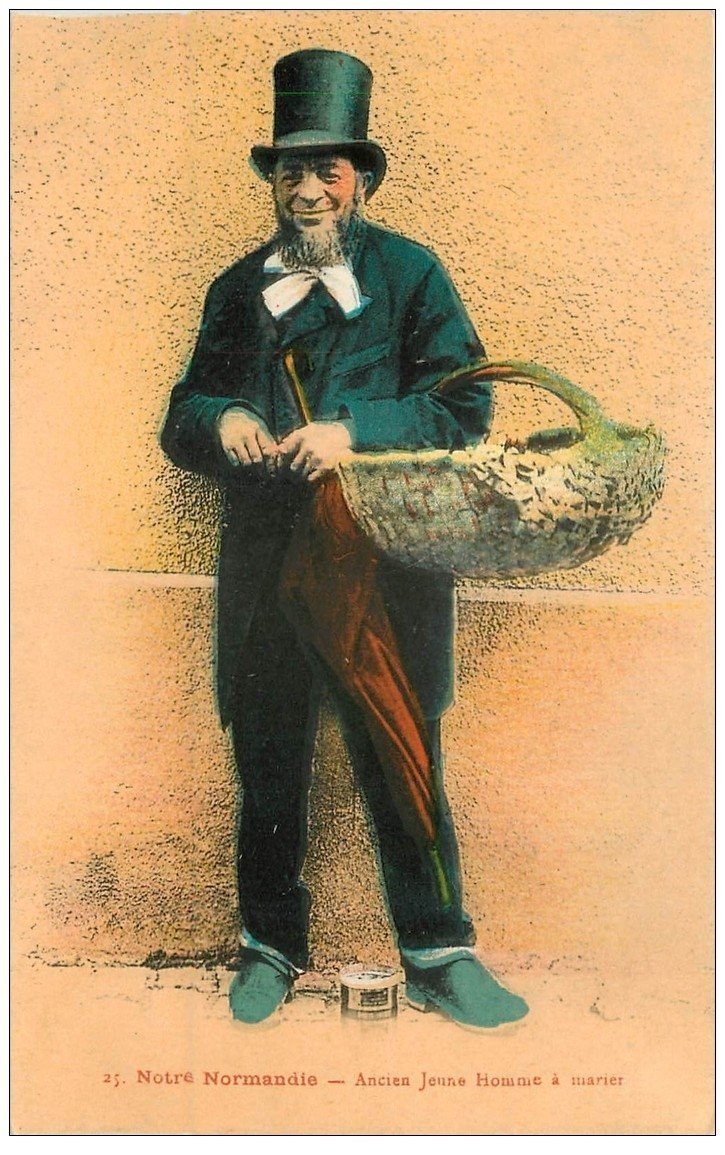 carte postale ancienne 50 NORMANDIE. Ancien Jeune Homme à marier. Détaché d'un album