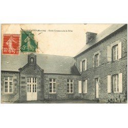 carte postale ancienne 50 SAINT-AUBIN-DE-TERREGATTE. Ecole de Filles 1919