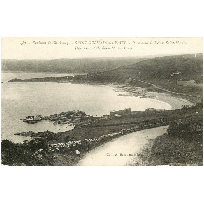 Carte Postale Ancienne Cherbourg - Anse Saint Martin (50) - Panorama, Dos Vert, Début 1900