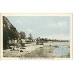 carte postale ancienne 50 SAINT-JEAN-LE-THOMAS. Les Rochers