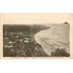 carte postale ancienne 50 SAINT-JEAN-LE-THOMAS. Plage et Baie Mont-Saint-Michel