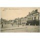 carte postale ancienne 02 CHAUNY. Place du Marché Couvert 1918. A la Ville de Chauny et Tapissier