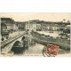 carte postale ancienne 50 SAINT-LO. Place Alluvions Rue et Pont de la Vire 1915