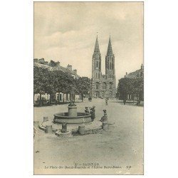 carte postale ancienne 50 SAINT-LO. Place Beaux-Regards Eglise Notre-Dame 1912
